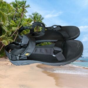 Black Outdoor Sandals , Camel Crown Size 10.